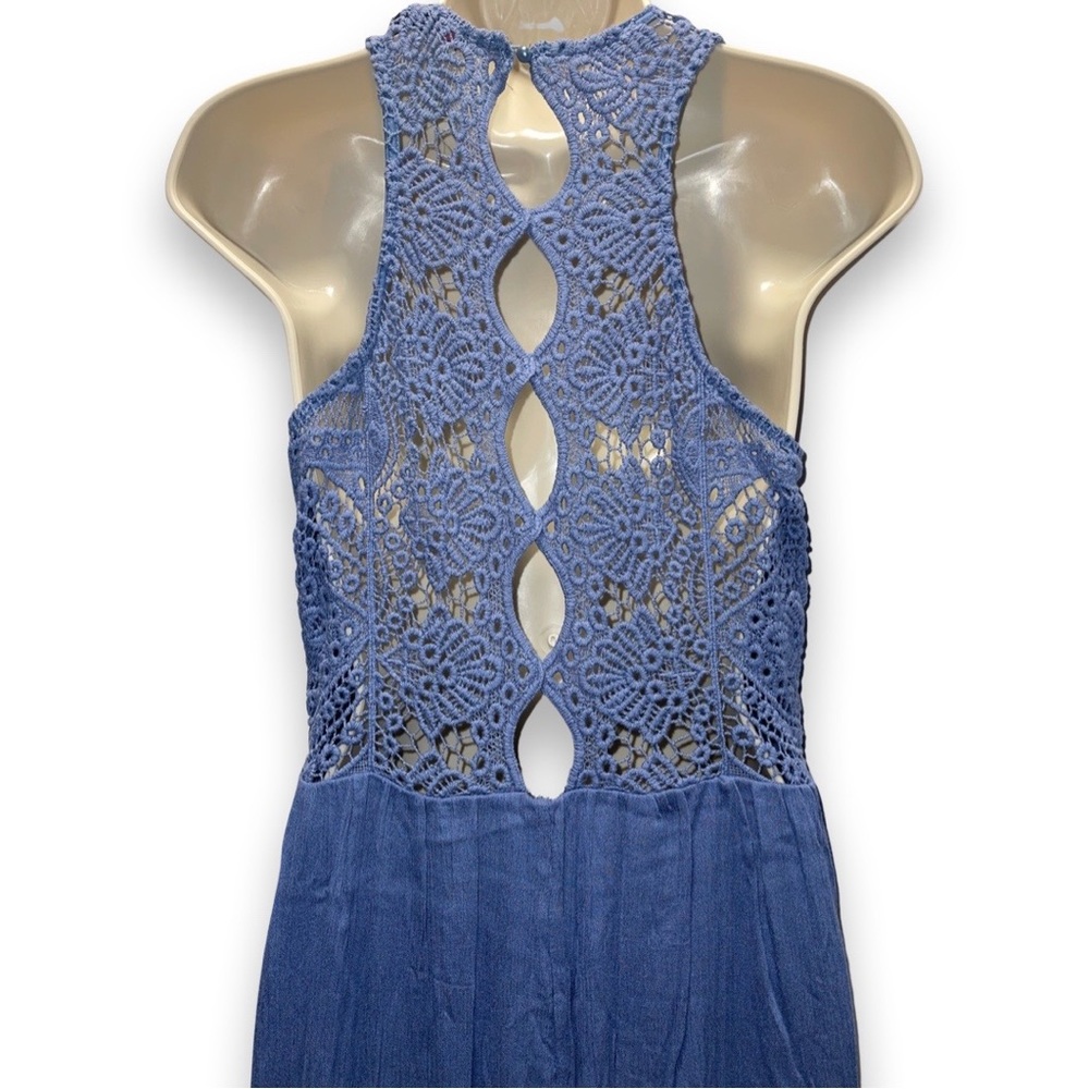 NWT - It’s Pink Bijou Blue Linen Maxi Dress - Size Medium - Picture 2 of 4